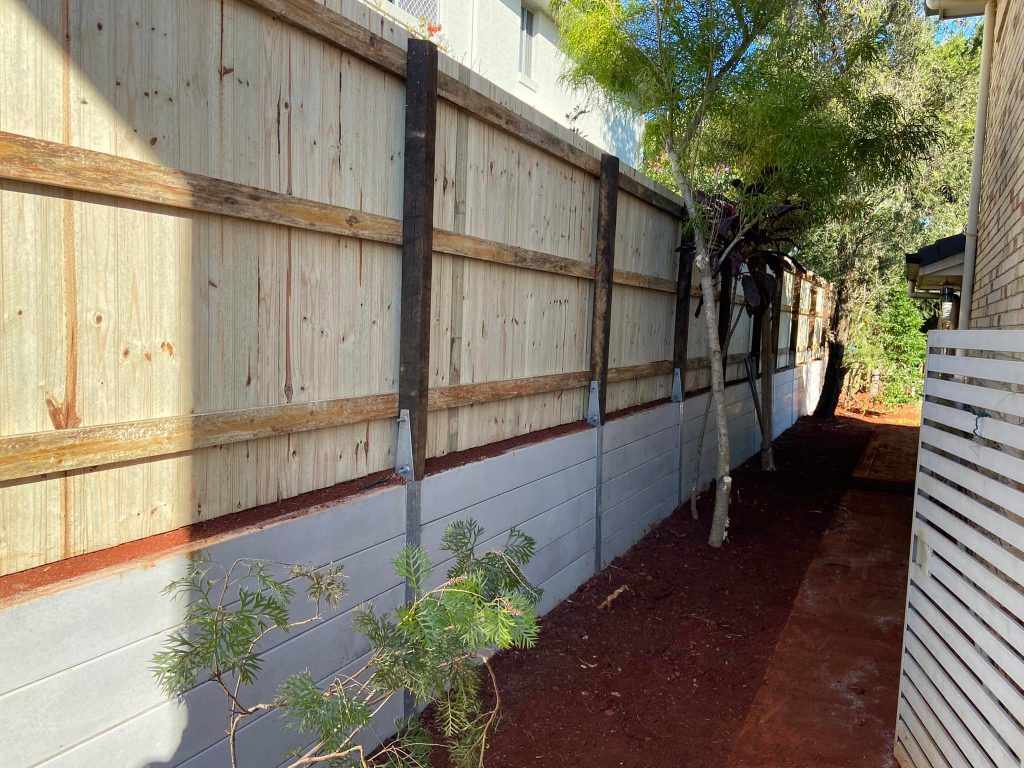Fence With Retaining Wall Landscaping Project in Queensland